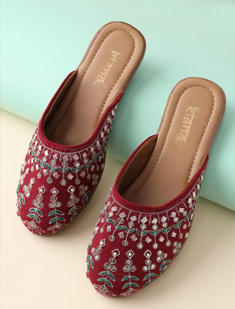 Kiana Fancy Wear Women Embroidered Indian Mojari Collection
